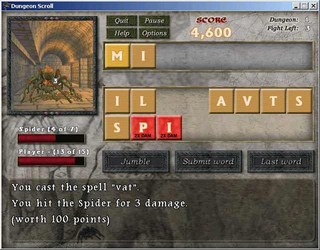 Dungeon Scroll Gold Edition - An exciting word game with an RPG-like theme.